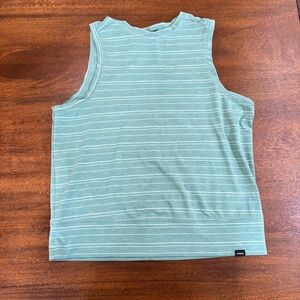 Prana Sol Searcher Stripe Tank Top Women XS Aura Green SPF UV Protection Active*